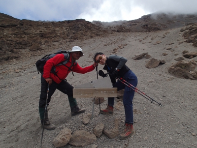 walking on kibo summit