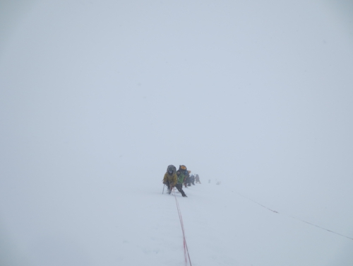 headwall climbing in snow