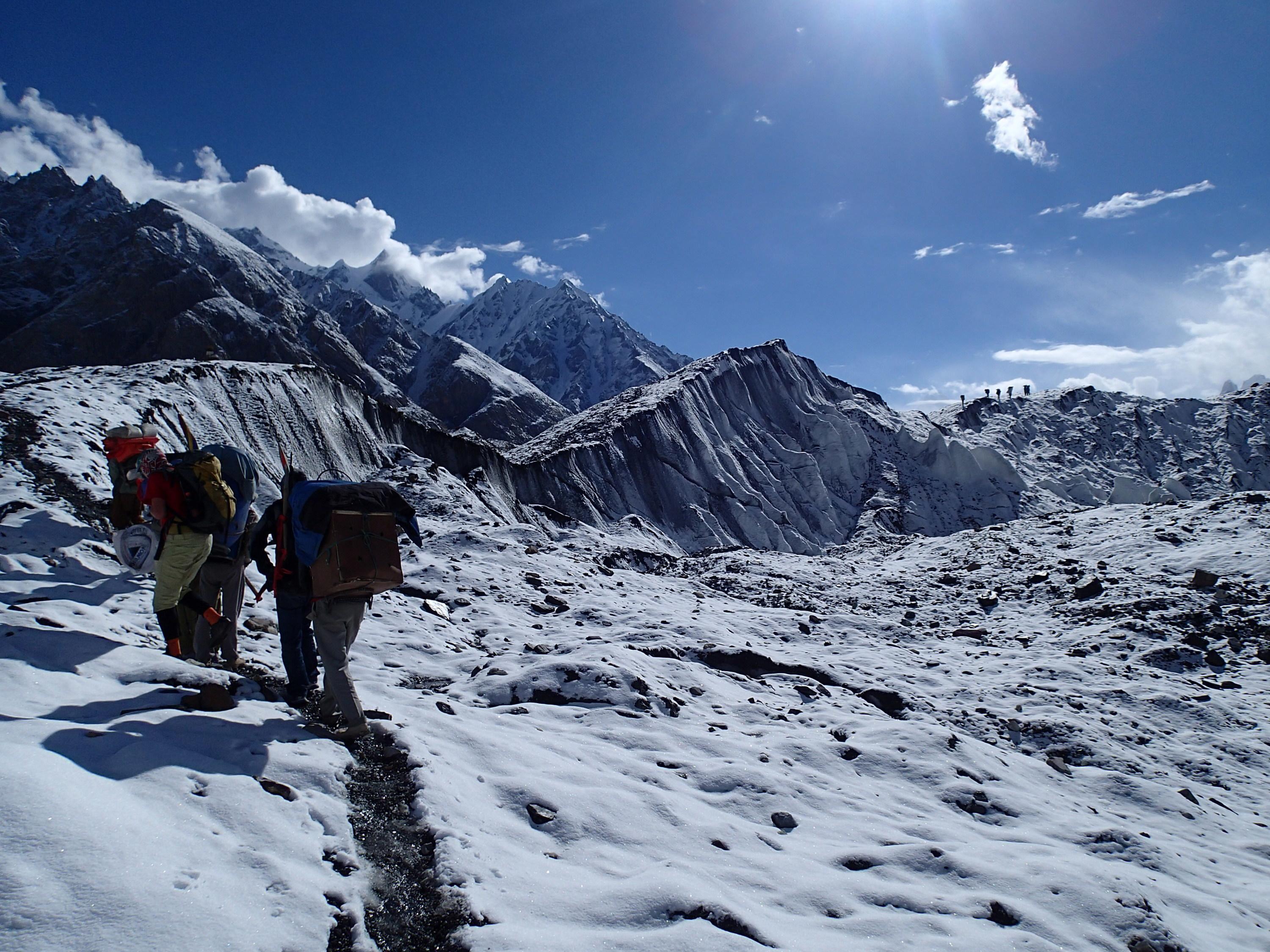 trecking on the gracier