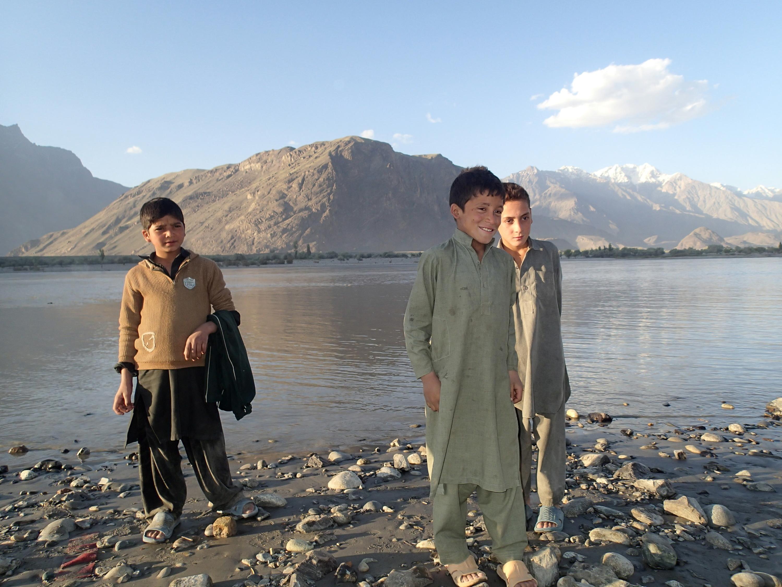 Indus river and boys