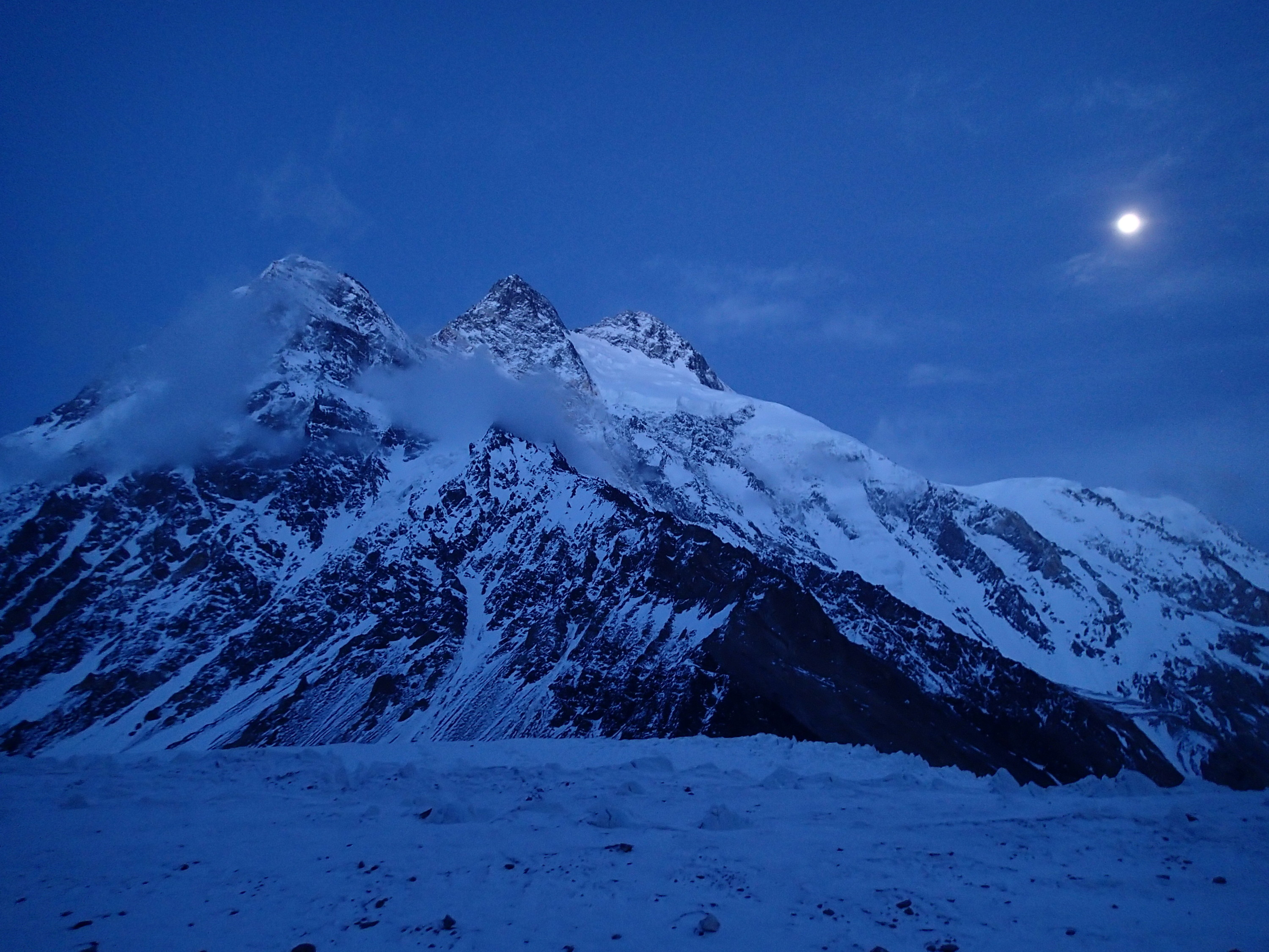 Broad peak with moon