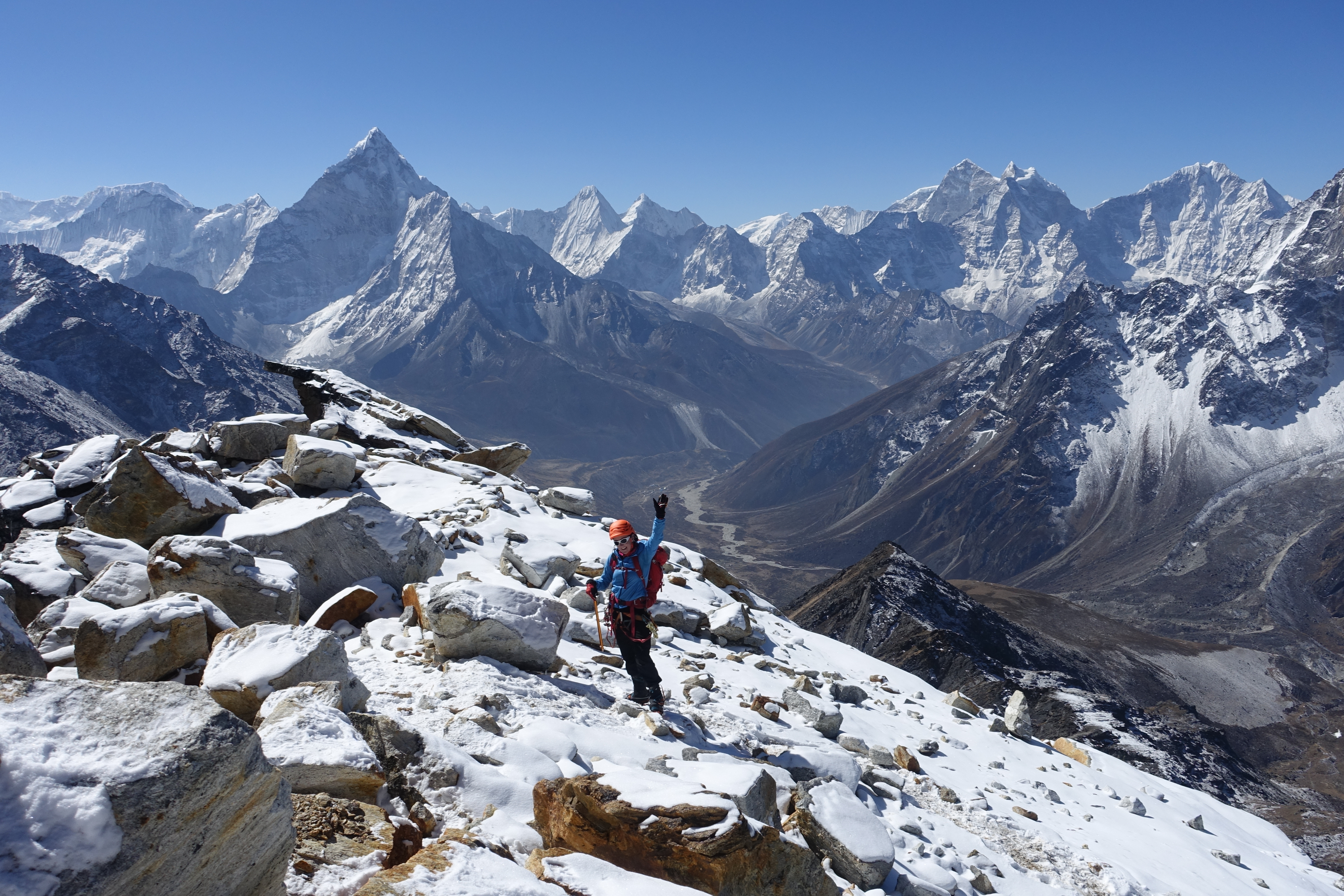 Tracy and Ama Dablam @Lobche