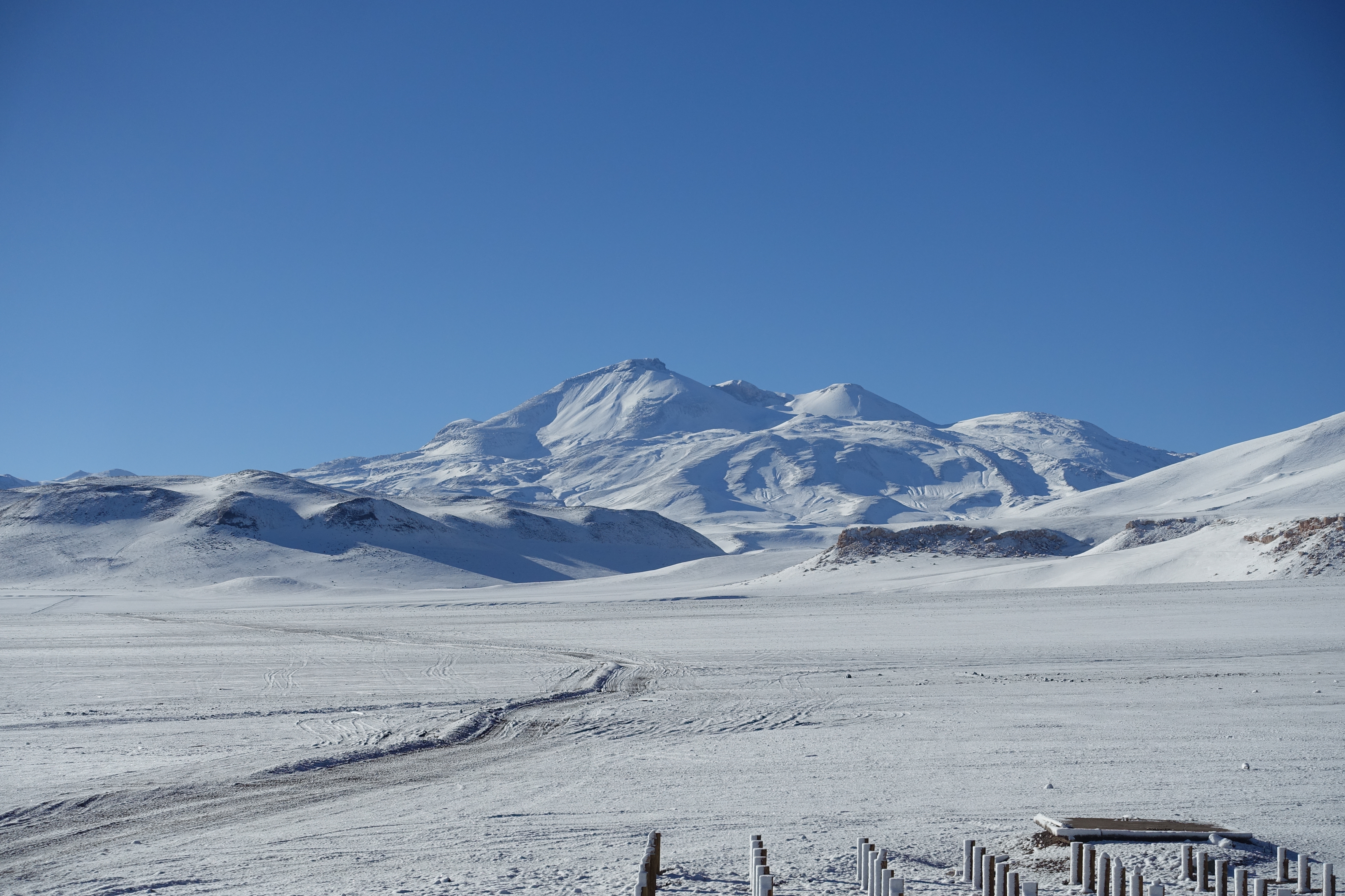 Snow on Atacama desert